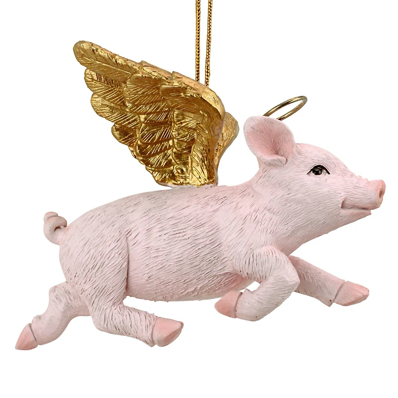 Design Toscano Hog Heaven Flying Pig Angel Holiday Ornament