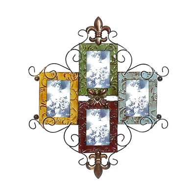4 Opening Multicolor 4" x 6" Metal Traditional Frame