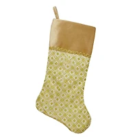 20.5" Gold Glitter Star Christmas Stocking