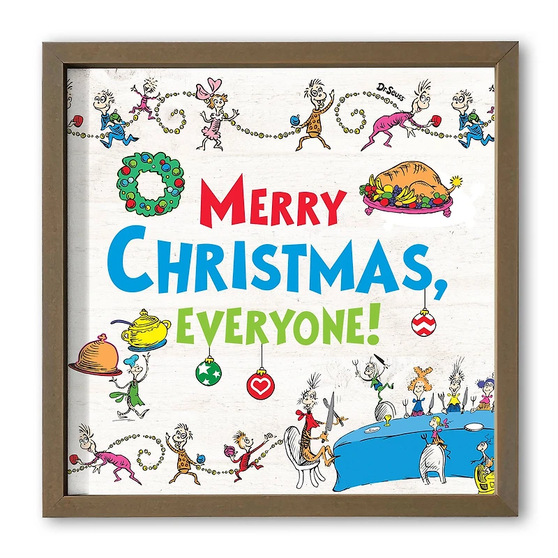 16" The Grinch Merry Christmas Everyone Framed Print