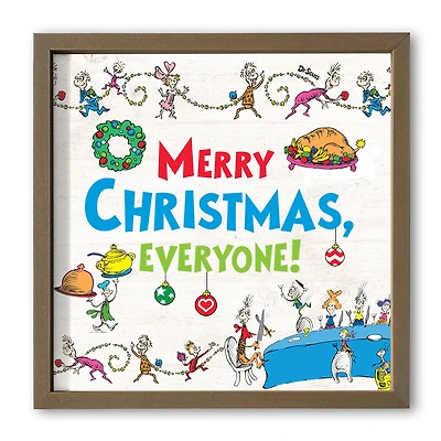 16" The Grinch Merry Christmas Everyone Framed Print