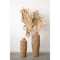 Hello Honey® 30" Handwoven Water Hyacinth & Rattan Floor Vase