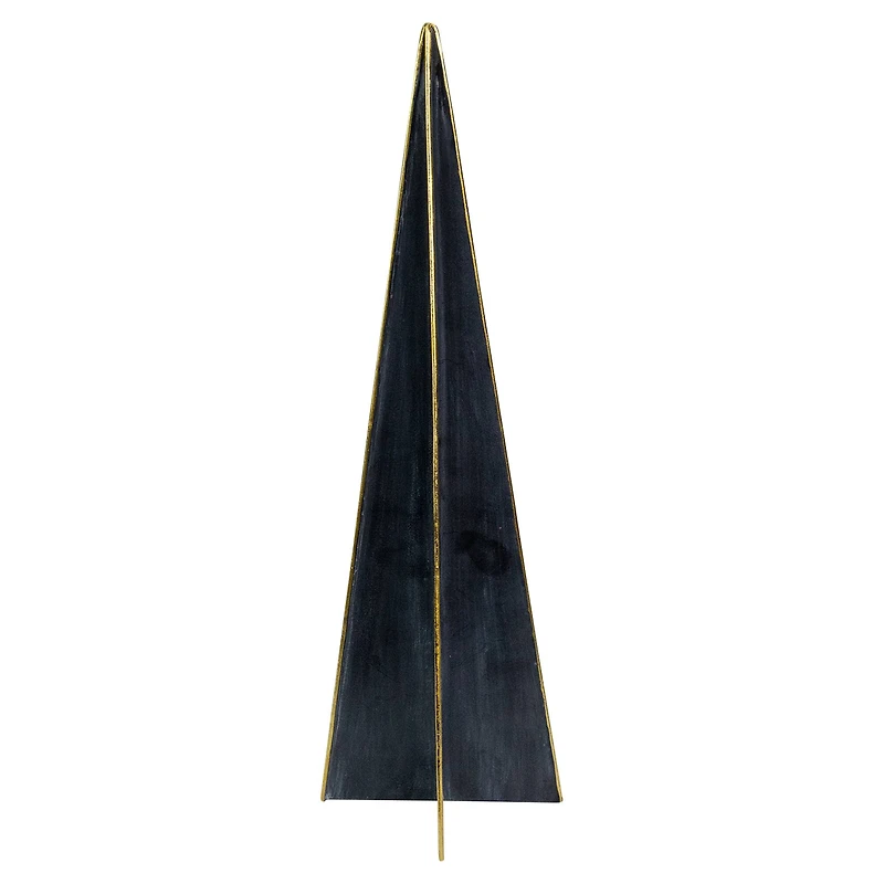 15" Blue & Gold Triangular Christmas Tree Tabletop Décor