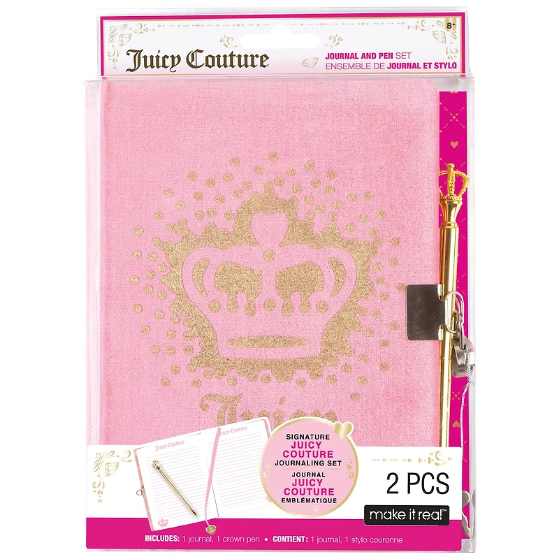 Make It Real Juicy Couture Velvet Locking Journal & Pen Set
