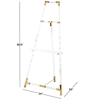 56.5" Clear Acrylic Plastic Adjustable 7-Tier Display Easel with Gold Accents & Chain Support
