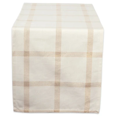 DII® 72" Gold Lurex Plaid Table Runner