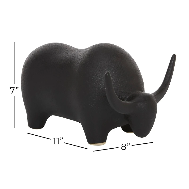 The Novogratz 11" Black Contemporary Bull Sculpture