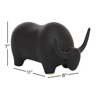 The Novogratz 11" Black Contemporary Bull Sculpture