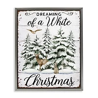 Stupell Industries White Christmas Forest Floating Frame Wall Art