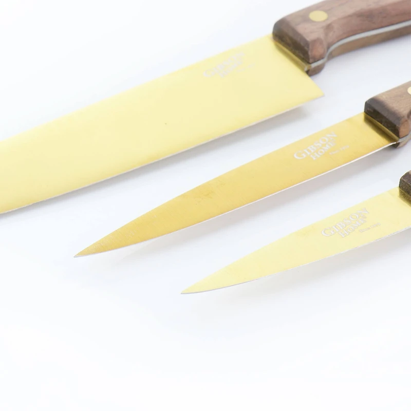 Gibson Home® Alaniz 3-Piece Gold Titanium-Plated Cutlery Set