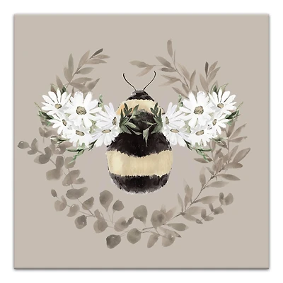 Bumble Bee Wreath 16" x 16" Canvas Wall Art