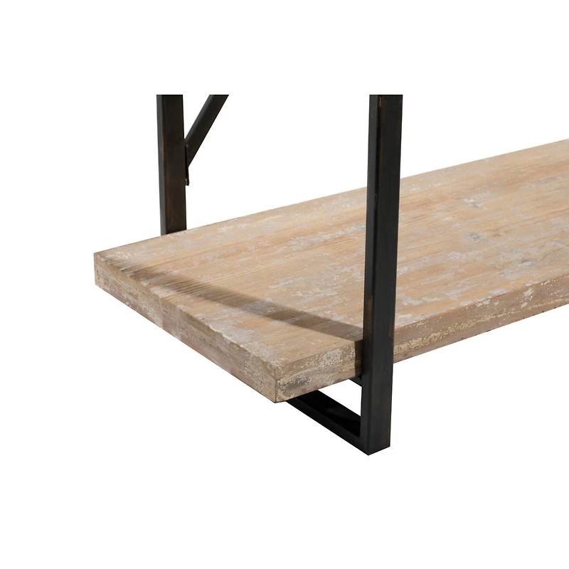 Brown Wood & Metal Industrial Shelving Unit