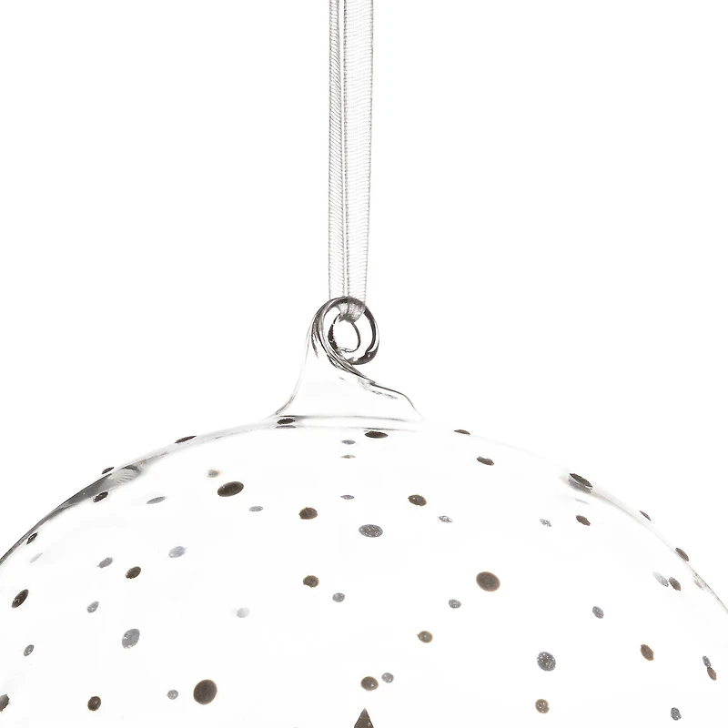 Deer Family in Snow Glass Globe Christmas Ornament - 4.75"