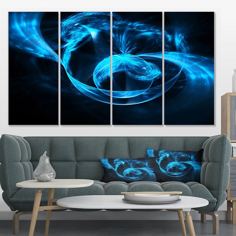 Designart - Fractal 3D Circled Blue Waves