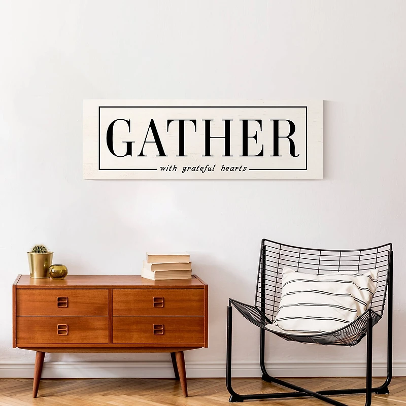 Gather Here with Grateful Hearts Canvas Wall Art