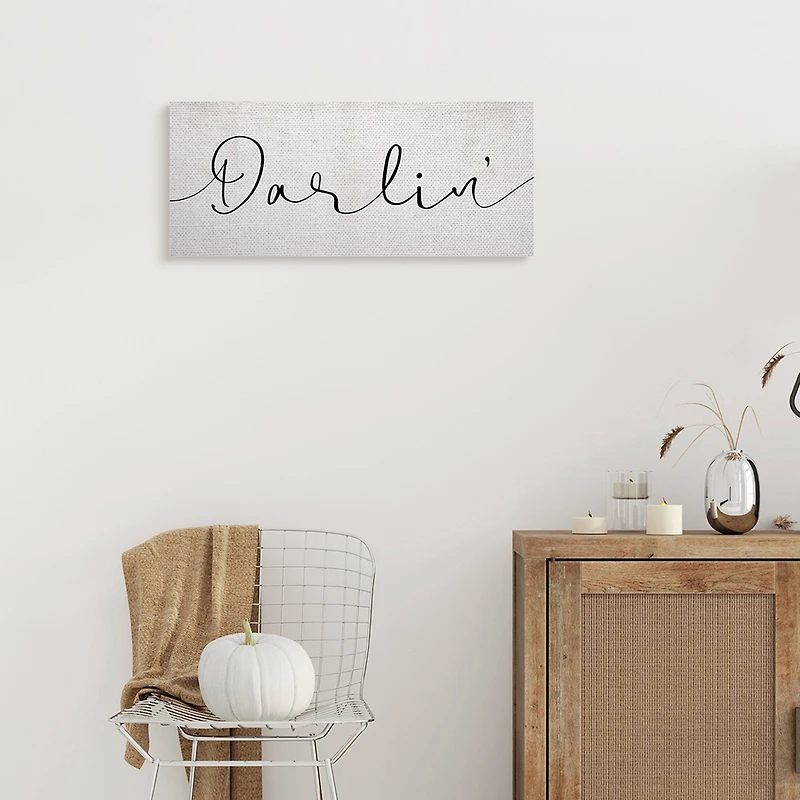 Stupell Industries Darlin' Canvas Wall Art