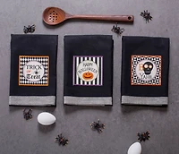 DII® Black All Hallows Eve Halloween Embellished Dishtowel Set