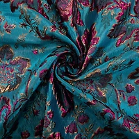 Cosplay by Yaya Han Teal 3D Floral Brocade Fabric