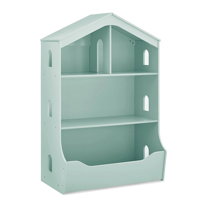 Delta Children Mint Playhouse Bookcase with Toy Storage