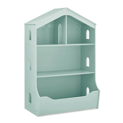 Delta Children Mint Playhouse Bookcase with Toy Storage