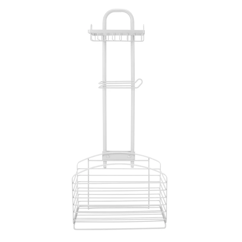 Bath Bliss Ellipse Collection White Adjustable Bathroom Organizer