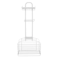 Bath Bliss Ellipse Collection White Adjustable Bathroom Organizer