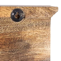 Hello Honey® 20" Carved Natural Mango Wood Shelf