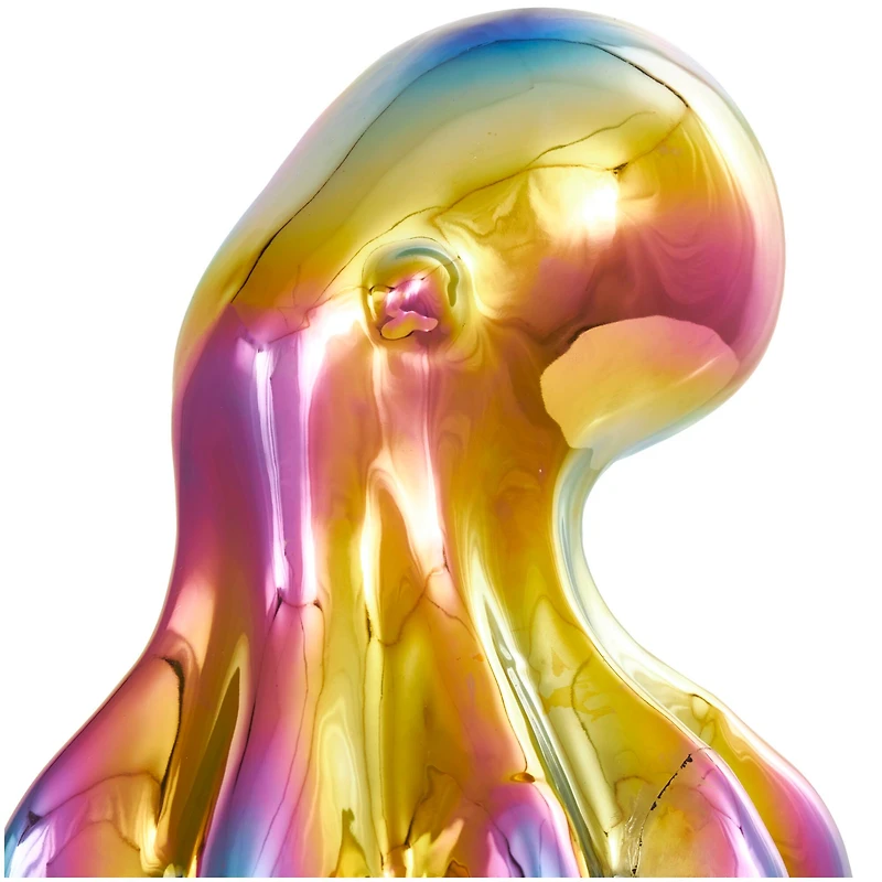 17" Rainbow Ceramic Octopus Sculpture