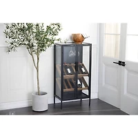 40'' Black Wood Contemporary Standing Wine Rack