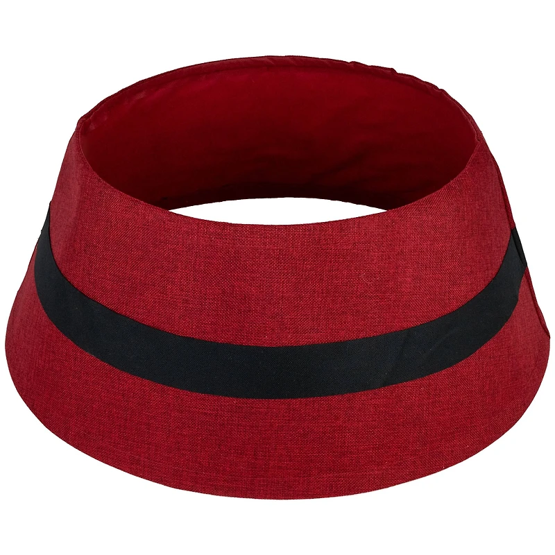 26.75" Red Santa's Belt Round Christmas Tree Collar