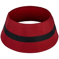 26.75" Red Santa's Belt Round Christmas Tree Collar