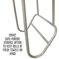 Honey Can Do 25" Steel Wall-Mounted Bathroom Towel Holder with Shelf