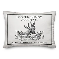 Easter Bunny Carrot Farm Pillow 14" x 20" Throw Pillow