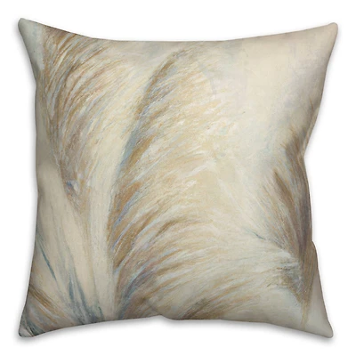 18" Soft Painterly Pampas Grass Indoor/Outdoor Pillow