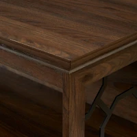 Walker Edison Dark Walnut Lateral Bookshelf with Decorative Metal Sides