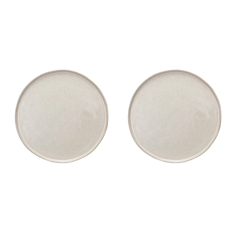 Hello Honey® 10.25" Cream Speckled Glaze Stoneware Plate, 2ct.