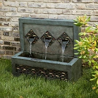 Glitzhome® 2.5ft. Faux Concrete and Pebbles Outdoor LED Fountain