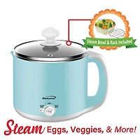 Brentwood Blue 1.6qt. 600 Watt Stainless Steel Electric Hot Pot Cooker & Food Steamer