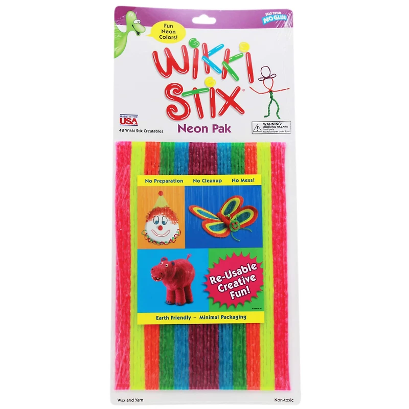 Wikki Stix® Neon Pak 8" Reusable Craft Pack, 3ct.