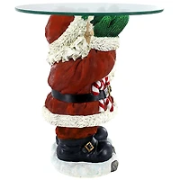Design Toscano 21.5" Santa Claus Sculptural Glass-Topped Holiday Table