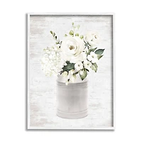 Stupell Industries White Floral Bouquet Country Antique Milk Tin Framed Wall Art
