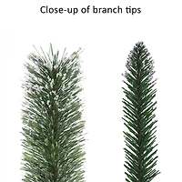 24" Pre-Lit Snowy Silverton Pine Wreath