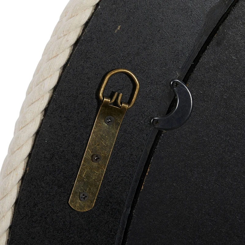 36" White Coastal Rope Wall Mirror