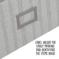 Honey Can Do Gray Stripes Large Collapsible Fabric Storage Bins with Handles, 3ct.