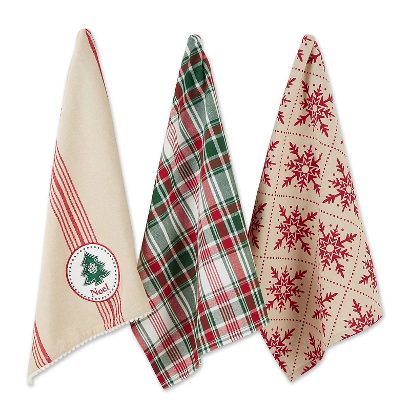 DII® Assorted Noel Tree Dishtowel Set