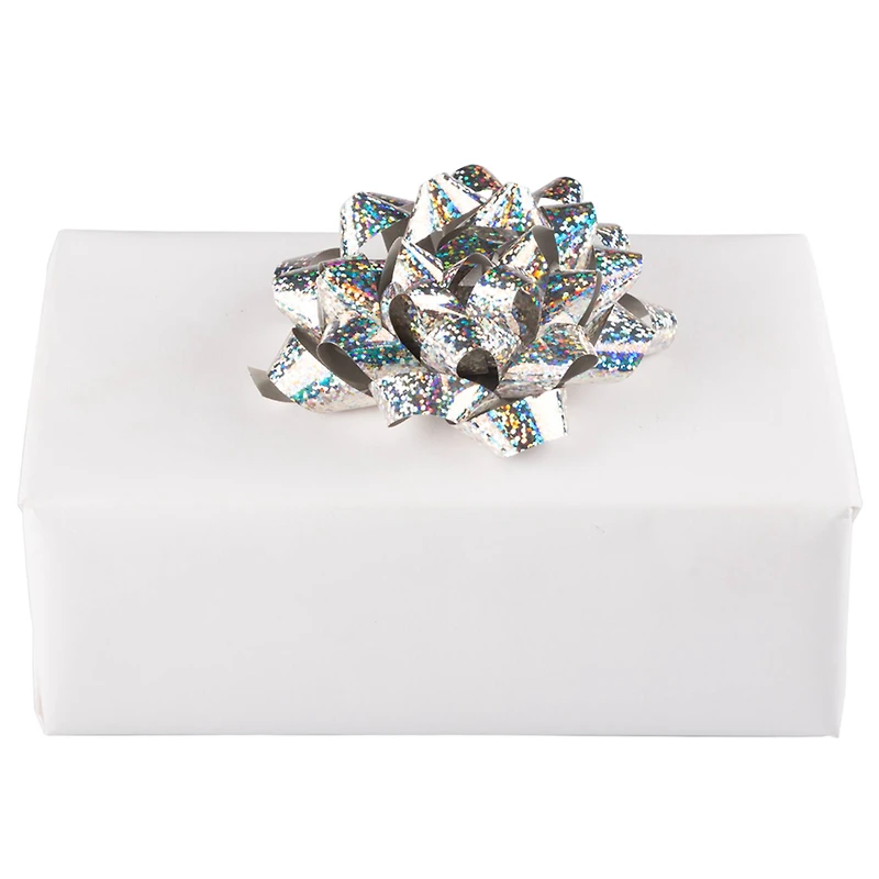 JAM Paper 3.5" Speckled Silver Gift Bow, 12ct.