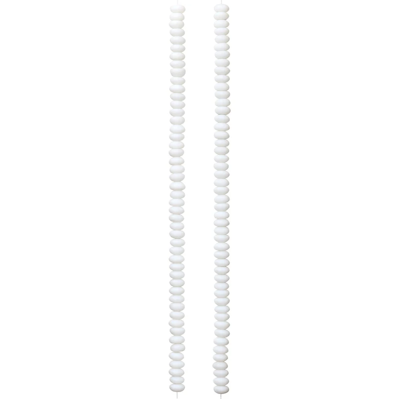 12 Pack: White Glass Rondelle Beads, 6mm by Bead Landing™