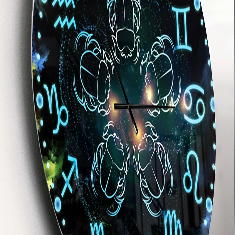 Designart 'Astrology With Scarabs Modern Wall Clock