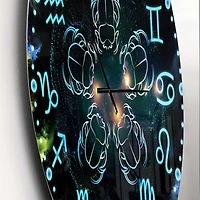 Designart 'Astrology With Scarabs Modern Wall Clock