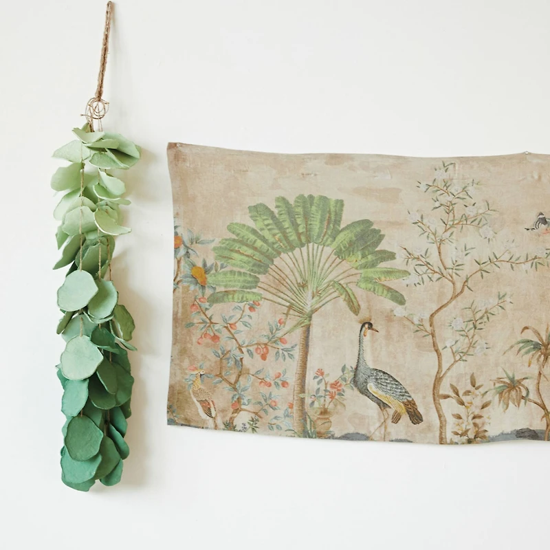 Hello Honey® 4.5ft. Green Hand-Painted Paper Mache Eucalyptus Bunch Wall Hanging